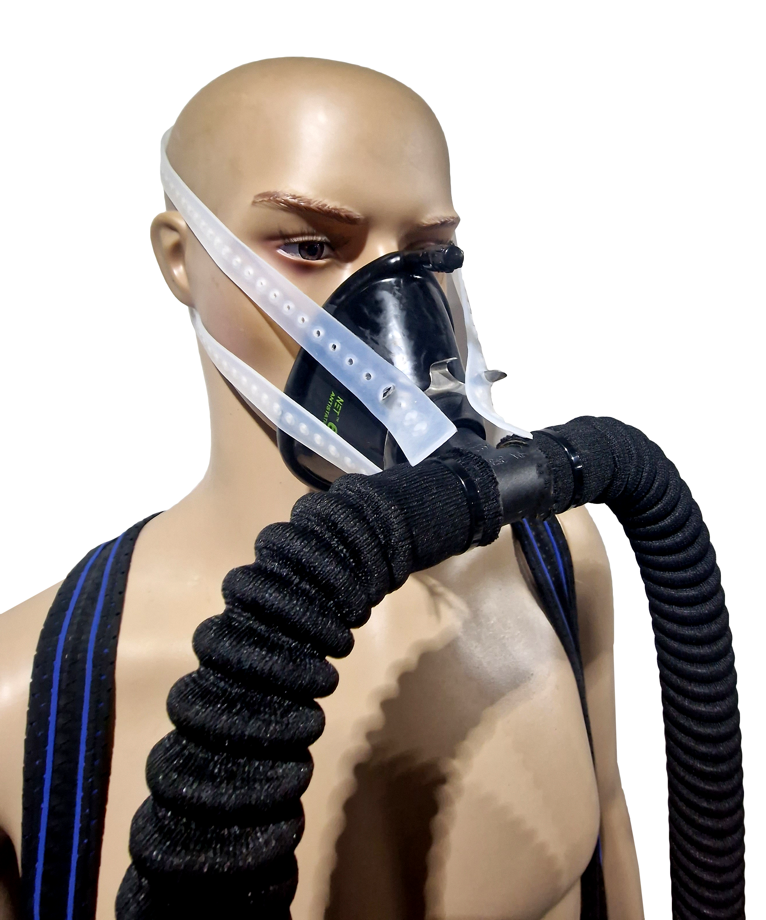 Anaesthetic Mask With Double Hose Loop And 6L Rebreather Bag Popperhead Anaesthetic Mask With Double Hose Loop And 6L Rebreather Bag Popperhead
