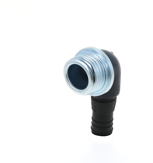 Right Angled Gas Mask to Anaesthetic Mask Connector (Screw Fit to Push Fit)